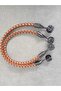 44 cm Braided with Leather-Look Black Metal Sleeves and Bag Handles - Double - 3