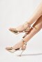 Respar Low-Cut Open Back Women's Heels Sandals Gold Skin - 2