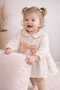 100% Cotton 4-Layer Muslin Eid Dress with Floral Print Ribbon Details for Baby Girl - 5