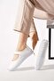 Poltes Velcro Gel Sole Genuine Leather Women's Shoes White Skin - 2