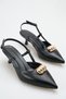 Heeled Women's Shoes - 5 cm Stiletto Heel U Pointed Toe Women's Stiletto Shoes Black - 6