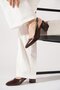 Malites Flat Dova Back With Scarf Women's Shoes Brown Wrinkled Patent Leather - 3