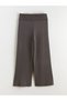 Lcw Kids Anthracite Elastic Waist Flared Leg Girls' Knitwear Leggings - 3
