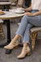Ella Women's Leather Shoes Double Buckled Back Zipper Short Heeled Daily Comfortable Short Boots - 4