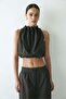 Drawstring-detail poplin top