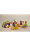 Educational Wooden Toy Ring Tower Rainbow Peg Doll Mini Size Matching Set of 6 - 3