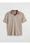 Brown Polo Neck Men's T-Shirt from Plus-Store - 5