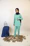 Lami - Dazzling modest two piece co ord set with belt embellishment and cuffed sleeves - Mint green - 2