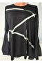 Er Clothing Combed Cotton Blouse Long Sleeve Crew Neck Black - 3