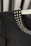Collar Stone Embellished t Tulle Sleeve Blouse-Black Black - 4