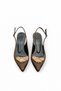Women's Brown Satin Medium Heel Stiletto Buckled New Season Hk1094 - 4