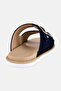 Men Suede Slip On Arabic Sandals, Navy - 4