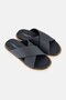 Men Slip On Cross Strap Arabic Sandals, Dark Grey - 3