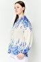 Women Tie Neckline Long Sleeve Floral Print Blouse, Multicolor - 3