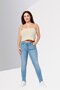 Women Straight Across Strapless Crop Top, Beige - 2