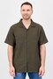 Men Regular Fit Short Sleeve Textured Casual Shirt, Olive