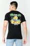 Men Crew Neck Short Sleeve Graphic Print T-Shirt, Black - 4