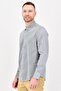 Men Regular Fit Stripe Long Sleeve Casual Shirt, Grey - 4