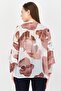 Women Crew Neck Long Sleeve Floral Blouse, Multicolor - 3