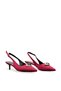 Women's Burgundy Satin Medium Heel Stiletto Buckled New Season Hk1095 - 4