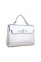Silver Metal Lock Women's Clutch Bag |   Silver Mt1503 - 6