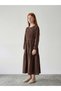 Lcw Girls Studio Brown Crew Neck Ruched Girls' Dress - 2