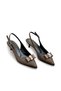 Women's Brown Satin Medium Heel Stiletto Buckled New Season Hk1096 - 8