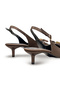Women's Brown Satin Medium Heel Stiletto Buckled New Season Hk1096 - 9