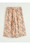 Orange Elastic Waist Patterned Girls' Capri Pants - 4