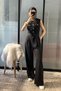 Pearl Button Detailed D Lace I Jumpsuit - Black Black