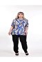 Large Size Women's Line Patterned Relaxed Fit T-Shirt 42-58 Modern Stylish Design