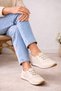 Orthopedic Anatomical Structured Young Mother Shoes Daily Women's Shoes Elastic Breathable Beige - 3