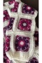 Purple Crochet Square Motif Y Wool Cardigan - 7