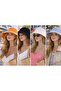 Women's Linen Bucket Hat with Bowknot Beige Summer Beach Hat, Adjustable Wide Brim Vacation Hat - 5