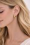Gold Ribbed Steel Hoop Earrings - 4