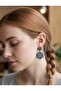 Modern Authentic - Handmade Polymer Clay Black Pearlescent Earrings - 4