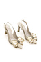 Women's Beige Medium Heel Stiletto Satin Bow New Season F6171 - 7