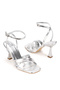 Women's Patent Leather Look Ankle-Tie Cross Straps Heeled Shoes