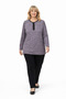 Women's Floral Print Round Neck Relaxed Fit Combed Cotton Blouse for Middle Age and Above Mothers 8600 - 3