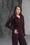 Women's Bitter Brown Snap Detailed Polo Collar Blouse Wide Leg Pants Bottom Top Two-Piece Knitwear Set - 7