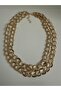 Gold Color Double Row Ring Chain Women's Necklace - 4