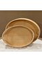 صينية تقديم راتان خشب Round Rattan Wood Serving Tray