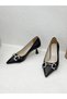 26Y8233 Stone Buckle Detail 5cm Stiletto Heel U Stiletto Shoes for Women - 4