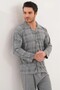 Long Sleeve Men's Pajama Set, Plaid Pieces, Shirt Collar Pieces - 2