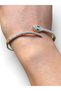 Women's Zircon Yin and Yang Balance, Fertility and Fertility Symbol Snake Detailed Bracelet Steel