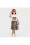 Girl's Leopard Printed Piece Skirt Set - 2