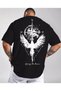 Compass and Bird Printed Premium Oversized T-Shirt