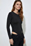 Women's Long Sleeve Basic Blouse -Black - 6