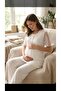 New Season Ecru Shawl Collar Lace Summer Special Design 100% Cotton Maternity Robe Pajama Set - 6