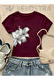 Women's Floral Printed Basic Daily Use Crop T-Shirt